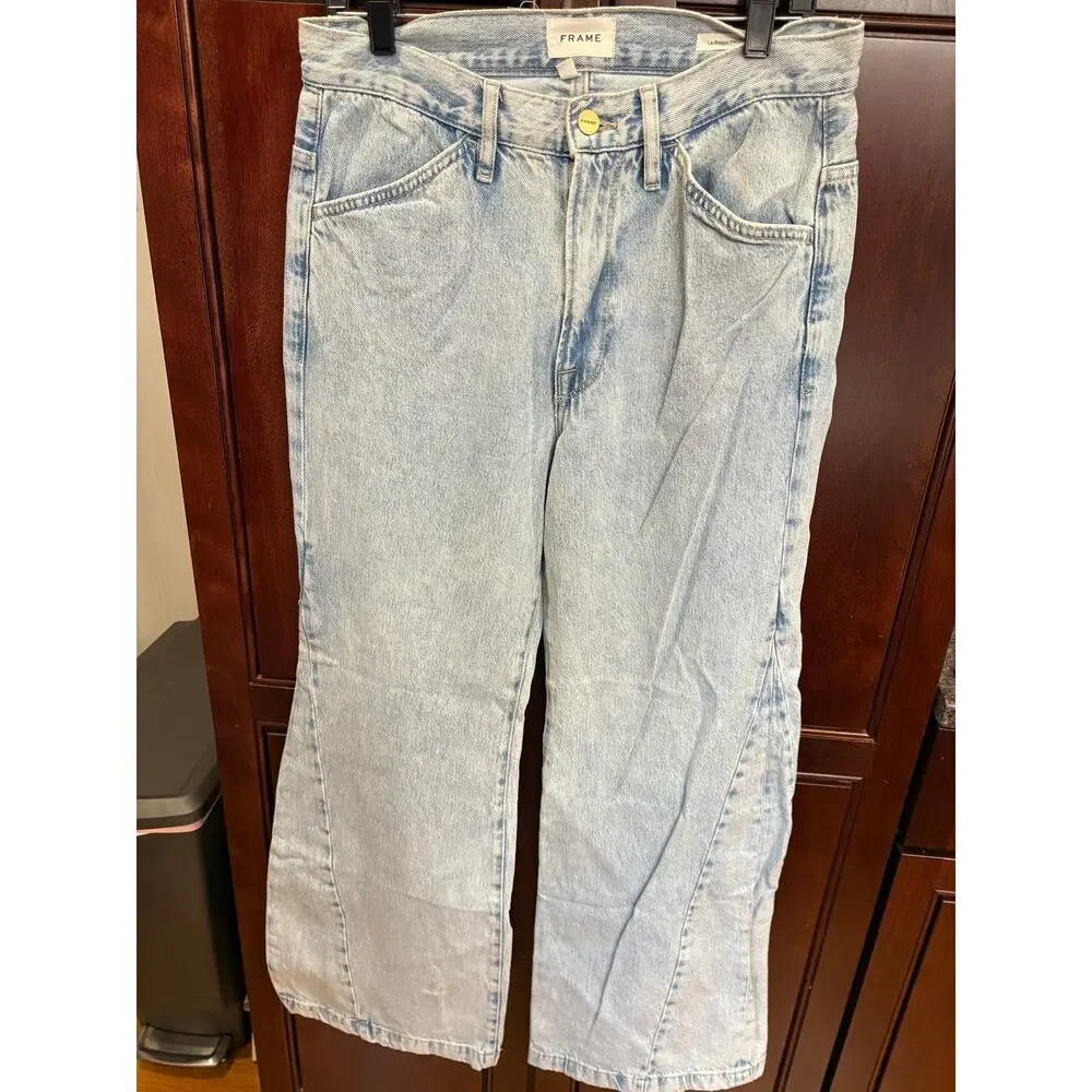 Frame Le Baggy Palazzo Jeans Light Wash Size 27 - Picture 3 of 11